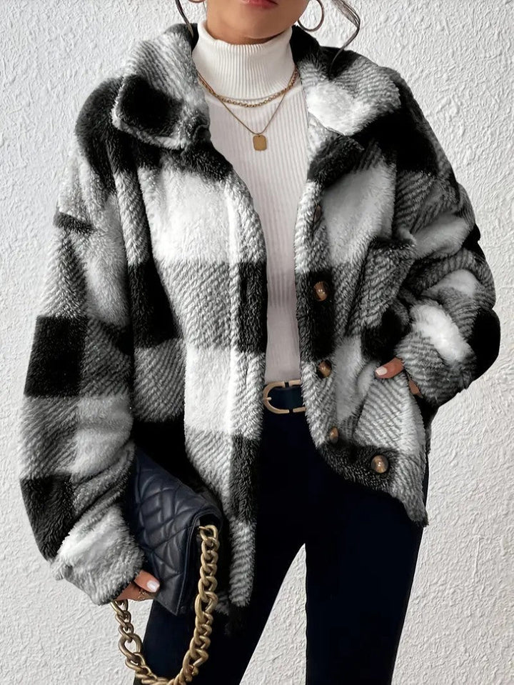 Lucilla | Women's Plaid Winter Jacket | Button Up