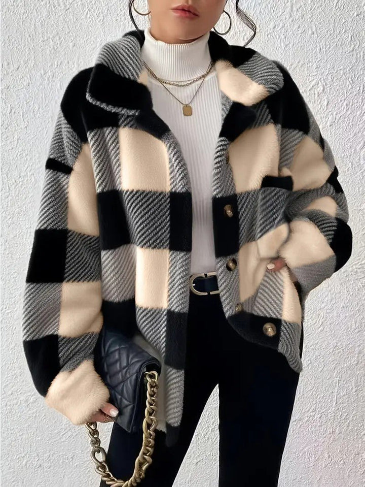 Lucilla | Women's Plaid Winter Jacket | Button Up