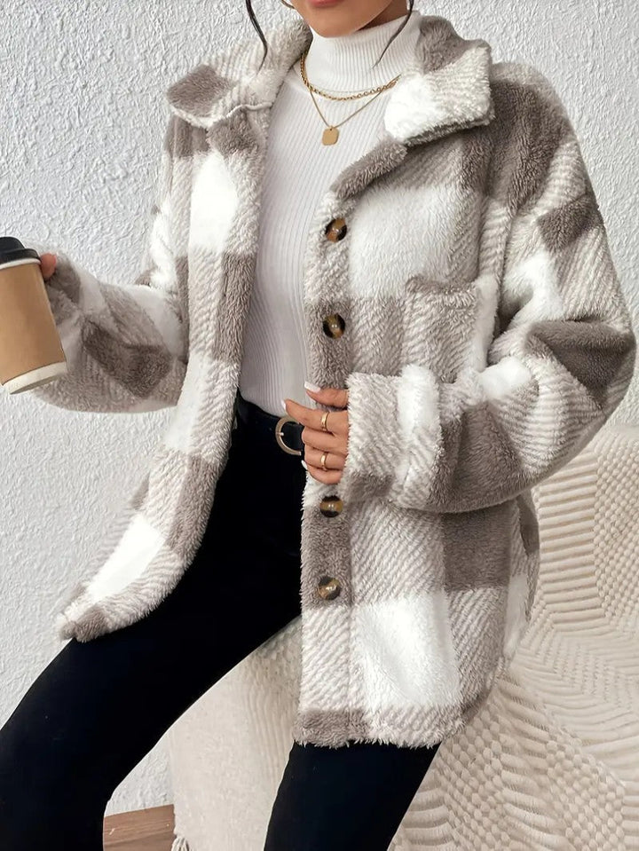 Lucilla | Women's Plaid Winter Jacket | Button Up