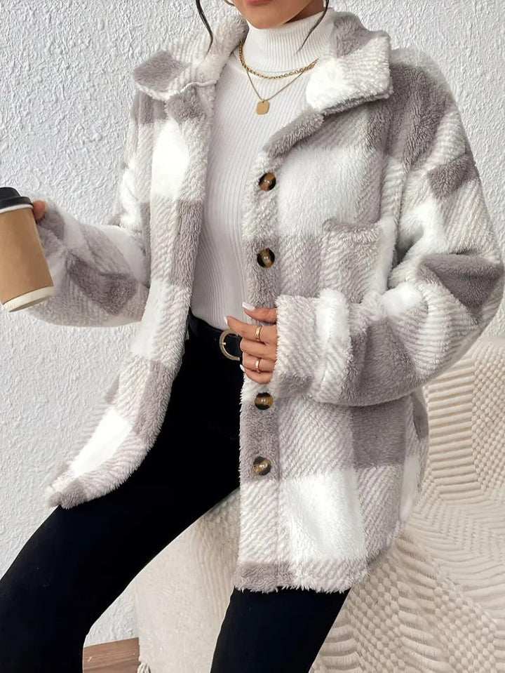 Lucilla | Women's Plaid Winter Jacket | Button Up