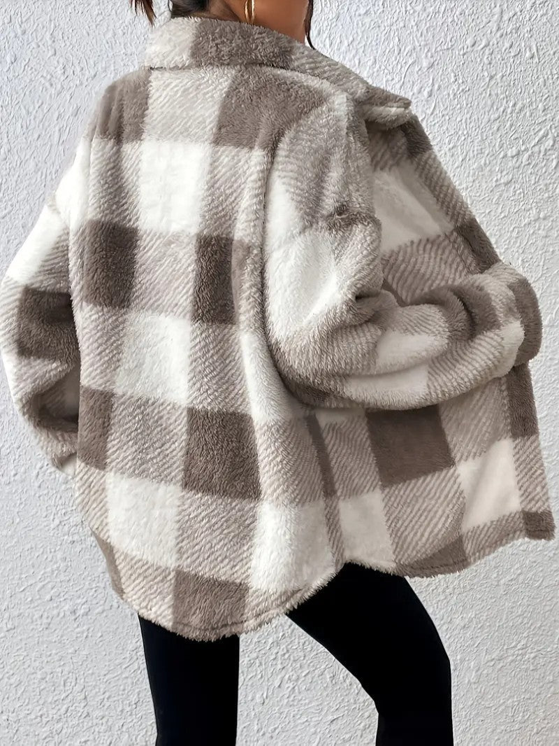Lucilla | Women's Plaid Winter Jacket | Button Up