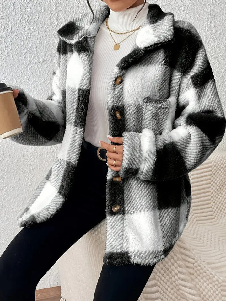 Lucilla | Women's Plaid Winter Jacket | Button Up