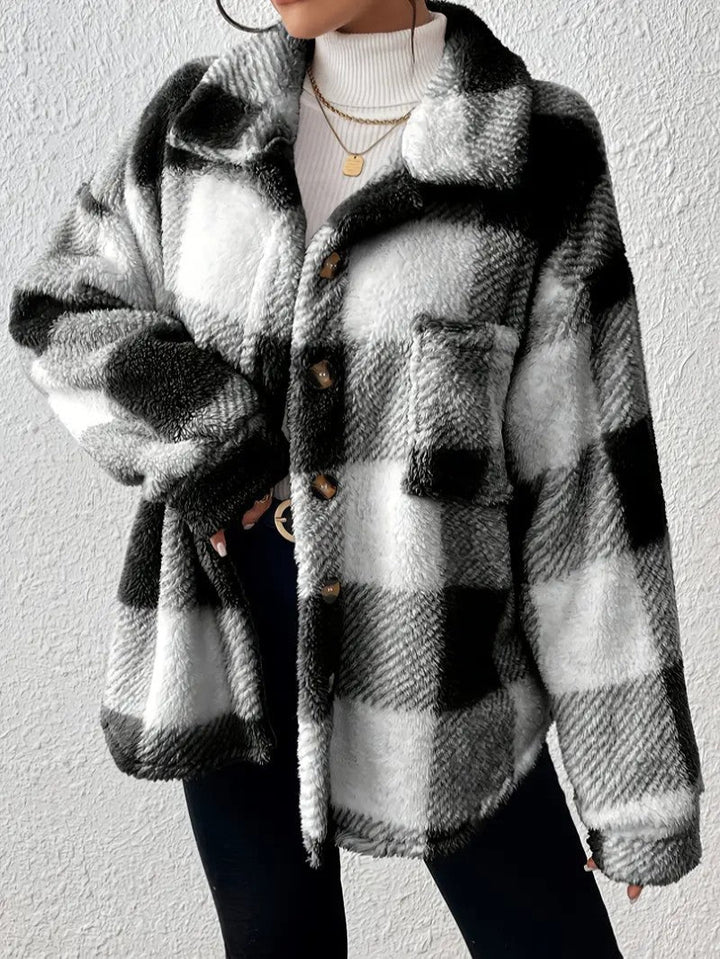 Lucilla | Women's Plaid Winter Jacket | Button Up