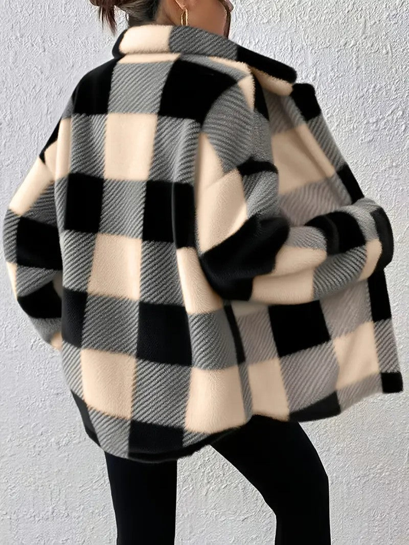 Lucilla | Women's Plaid Winter Jacket | Button Up