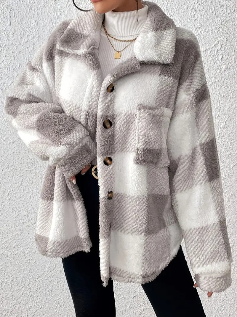 Lucilla | Women's Plaid Winter Jacket | Button Up