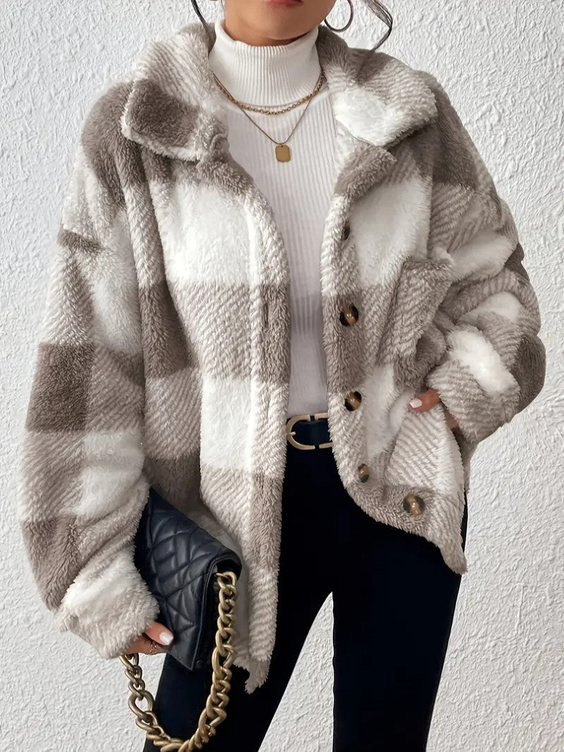 Lucilla | Women's Plaid Winter Jacket | Button Up