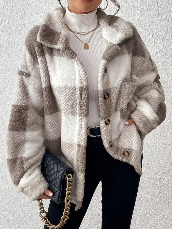 Lucilla | Women's Plaid Winter Jacket | Button Up