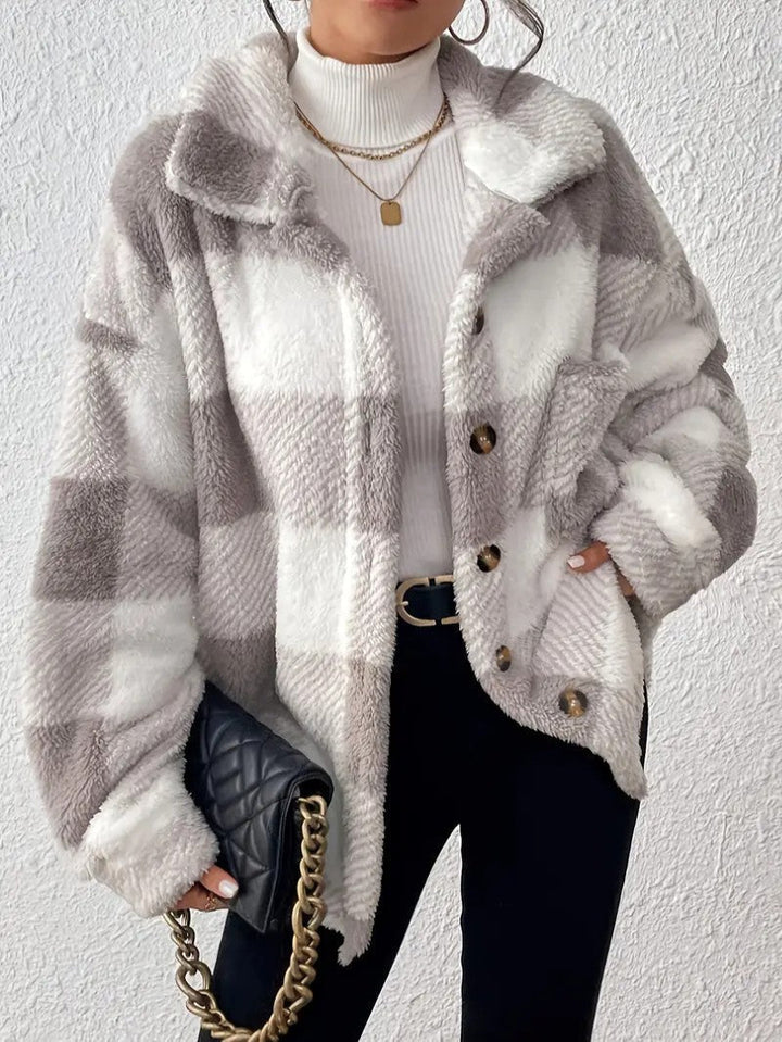 Lucilla | Women's Plaid Winter Jacket | Button Up