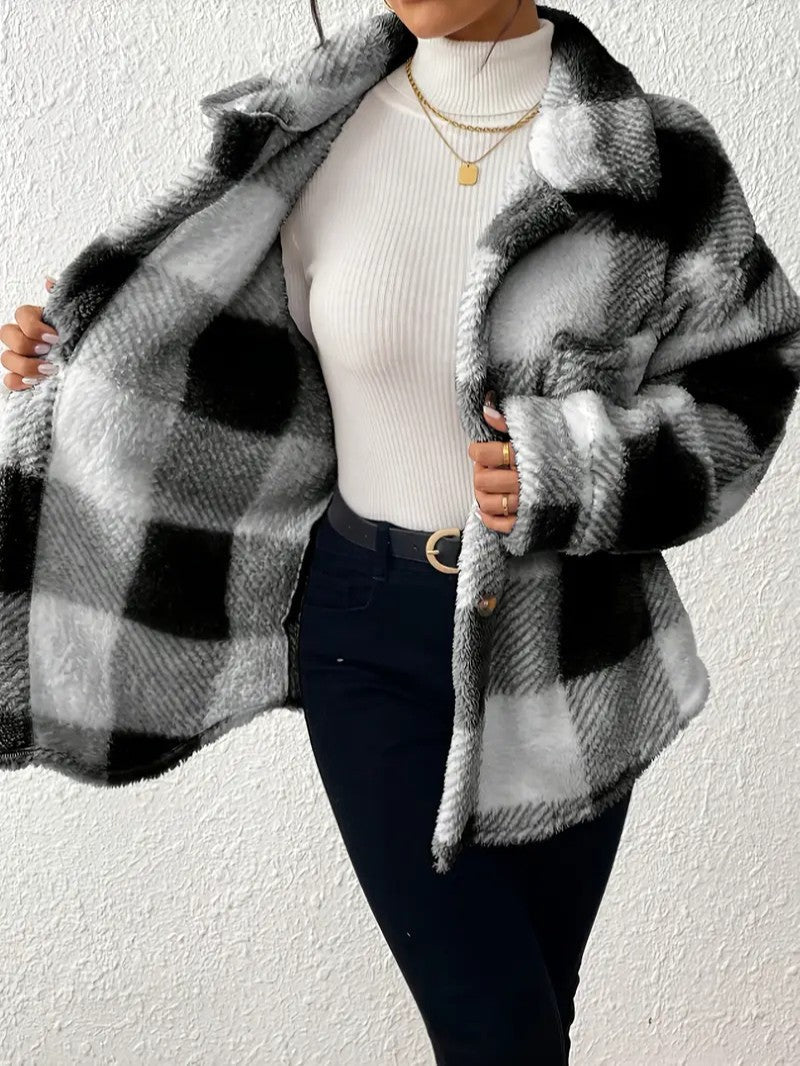 Lucilla | Women's Plaid Winter Jacket | Button Up