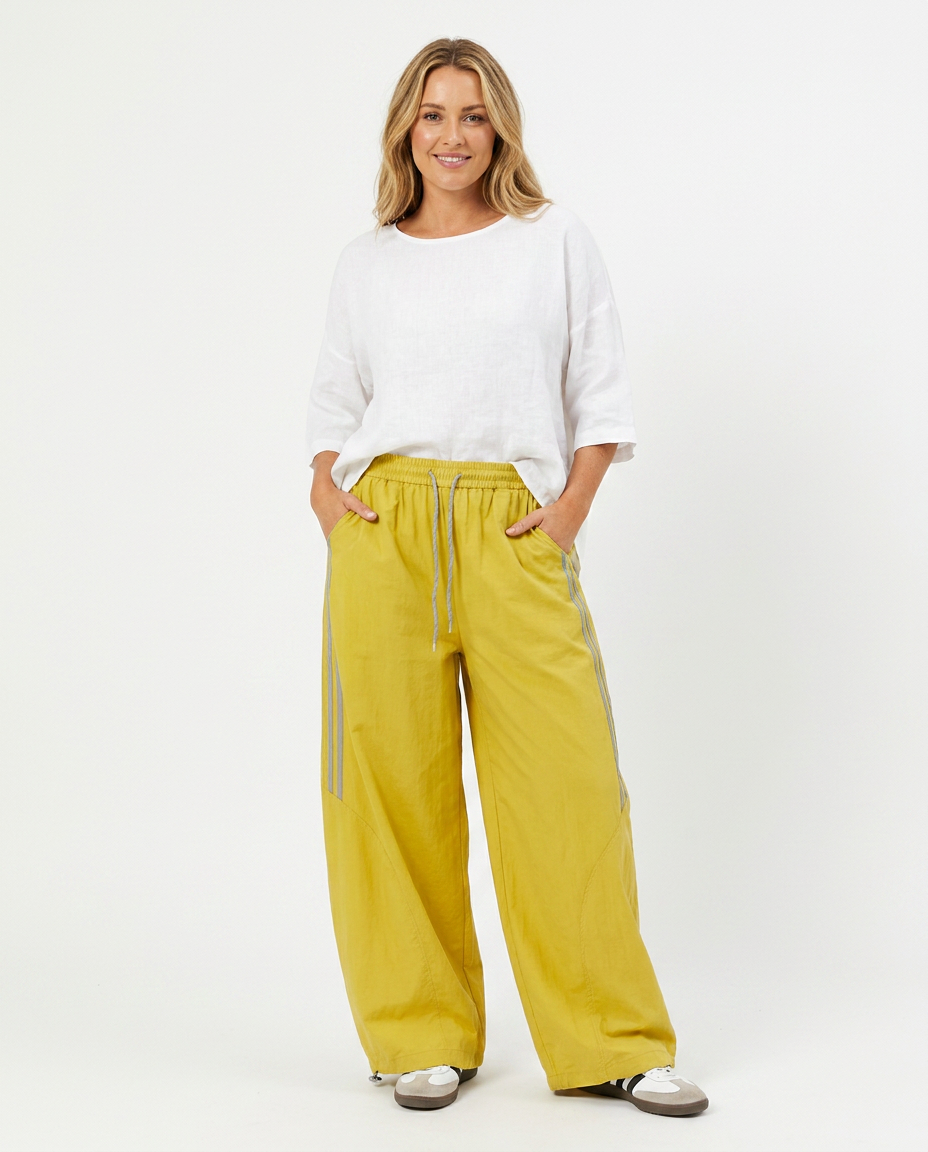 Phronesis | Women's Baggy Wide Leg Track Pants | Side Stripe