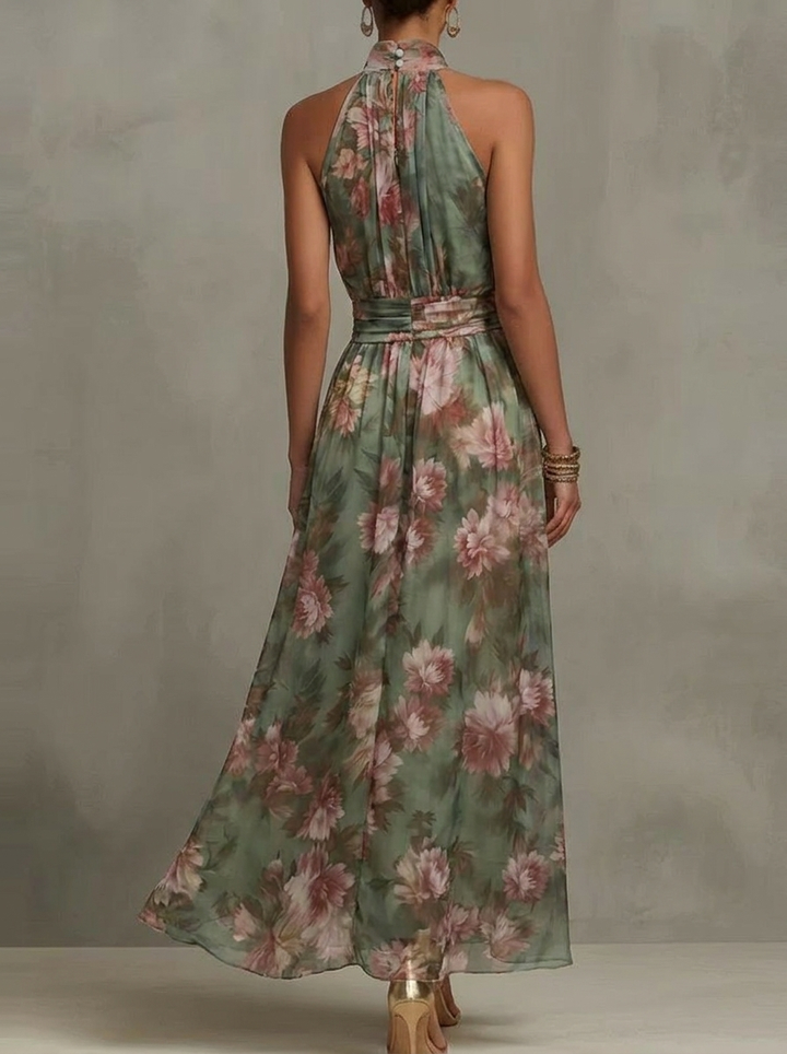 Women's Floral Maxi Dress with Halter Neck | Wedding Guest