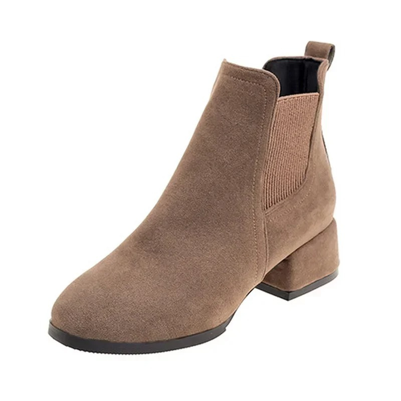 Wendeline | Women's Block Heel Chelsea Boots | Elastic Panels Ankle Work