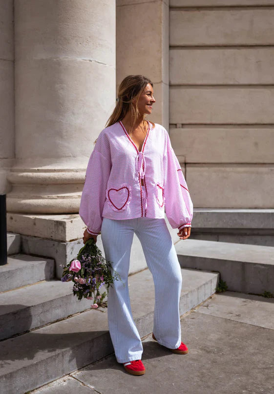 Millicent | Women's Blouse | Tie Front Detail Long Sleeve