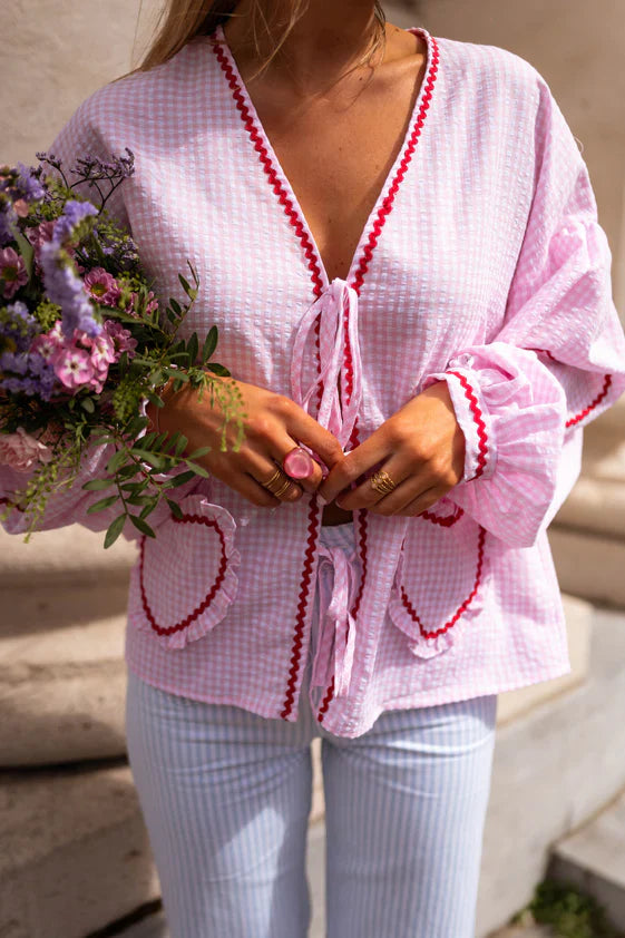 Millicent | Women's Blouse | Tie Front Detail Long Sleeve