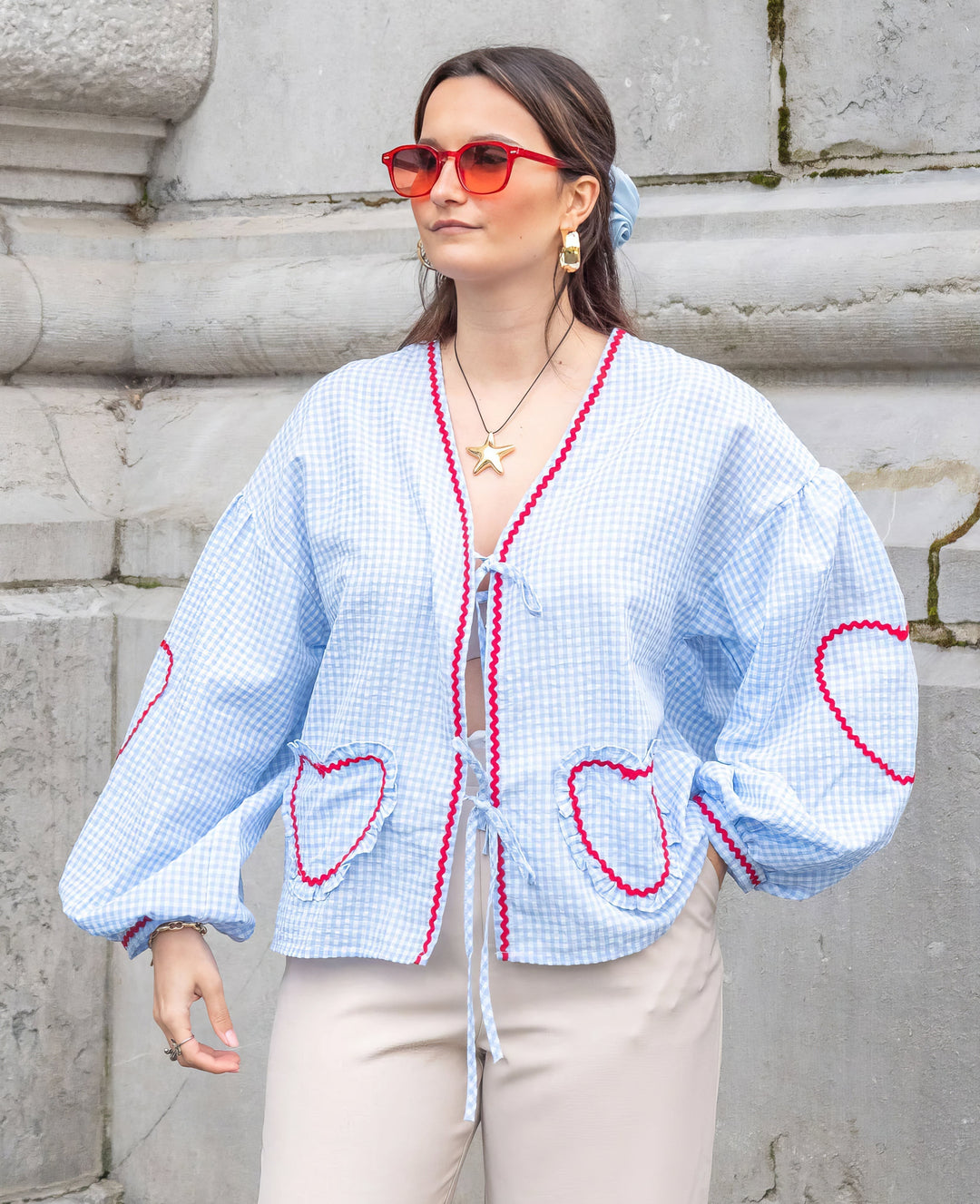 Millicent | Women's Blouse | Tie Front Detail Long Sleeve