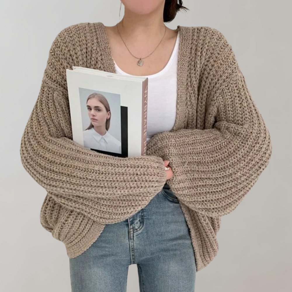 Albinia | Women's Chunky Knit Cardigan | Open Front Oversized