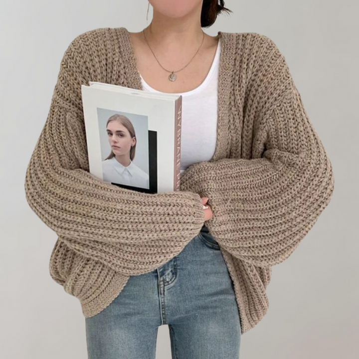 Albinia | Women's Chunky Knit Cardigan | Open Front Oversized