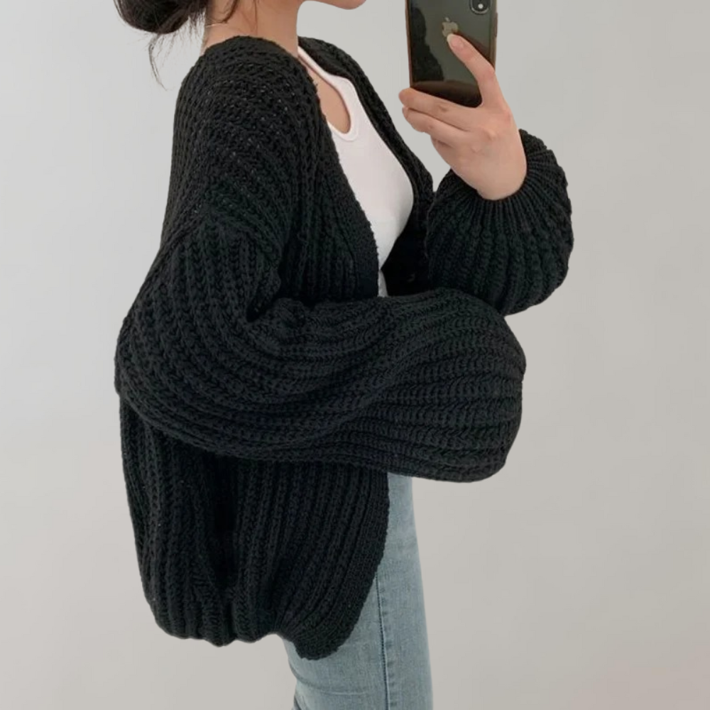 Albinia | Women's Chunky Knit Cardigan | Open Front Oversized