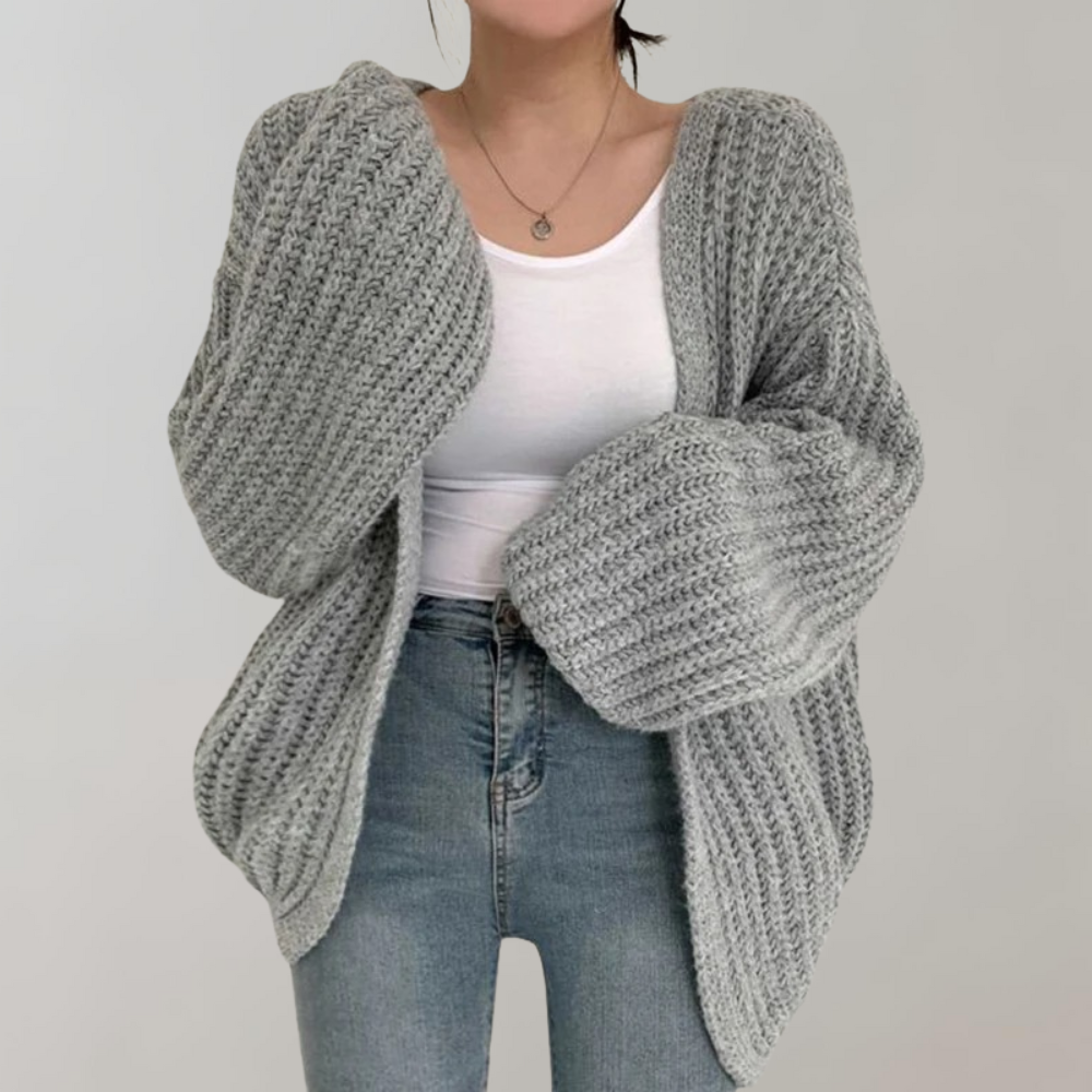 Albinia | Women's Chunky Knit Cardigan | Open Front Oversized