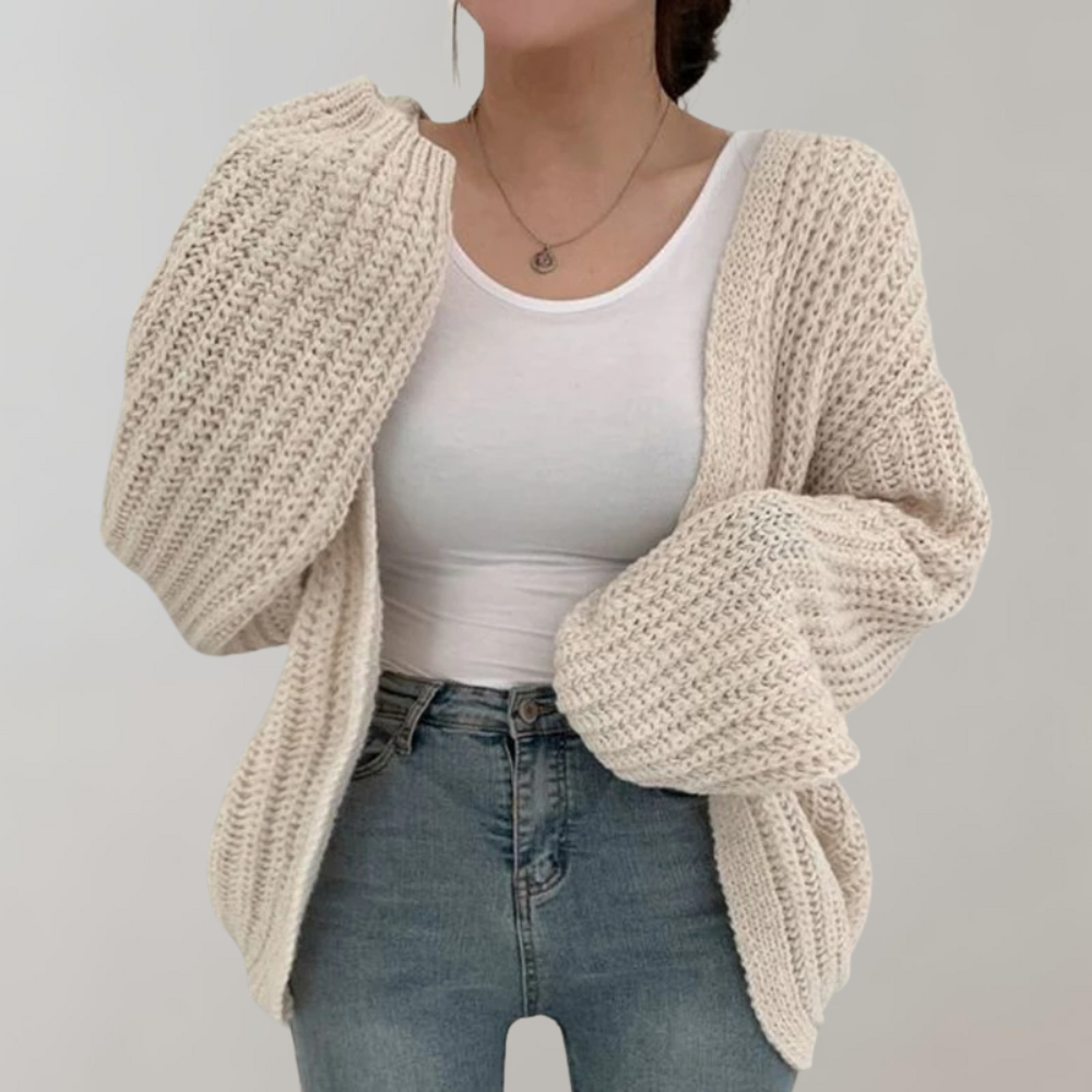 Albinia | Women's Chunky Knit Cardigan | Open Front Oversized