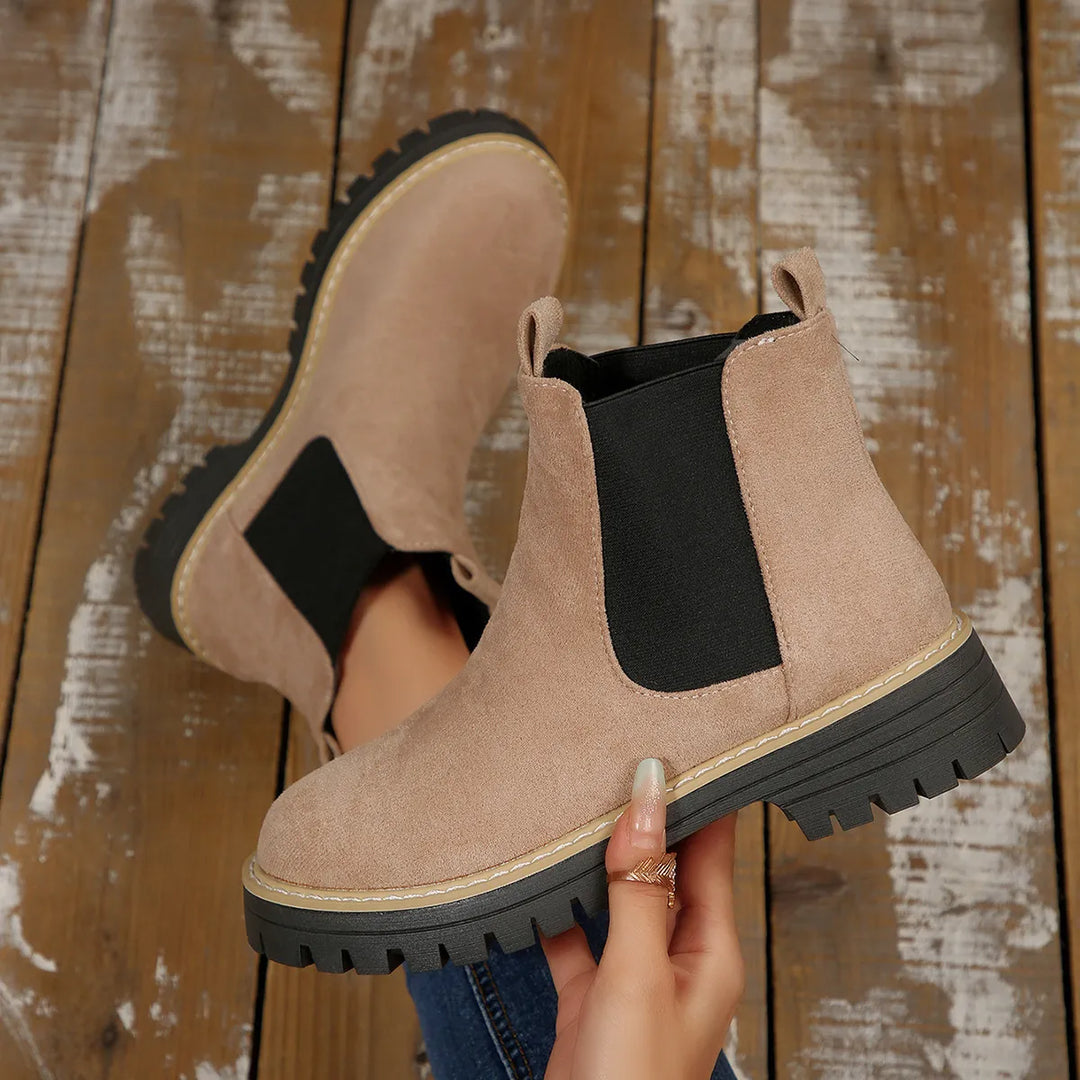 Agape | Women's Chelsea Boots | Elastic Side Panel Lug Sole Platform