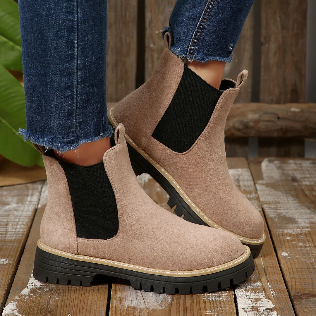 Agape | Women's Chelsea Boots | Elastic Side Panel Lug Sole Platform