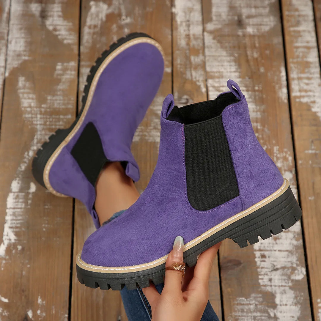Agape | Women's Chelsea Boots | Elastic Side Panel Lug Sole Platform