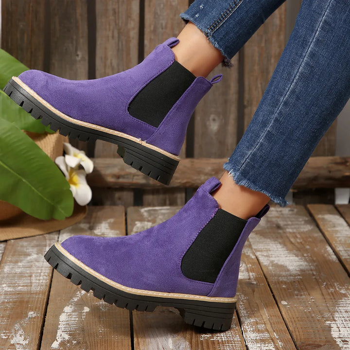 Agape | Women's Chelsea Boots | Elastic Side Panel Lug Sole Platform