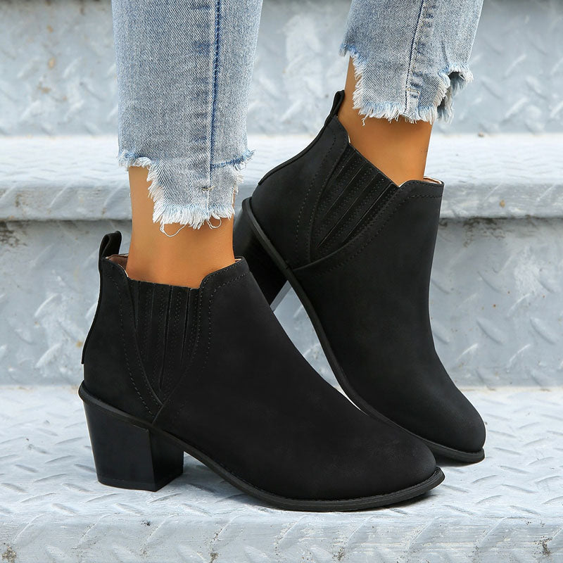 Saoirse | Women's Chelsea Boots | Stacked Heel Ankle Boot