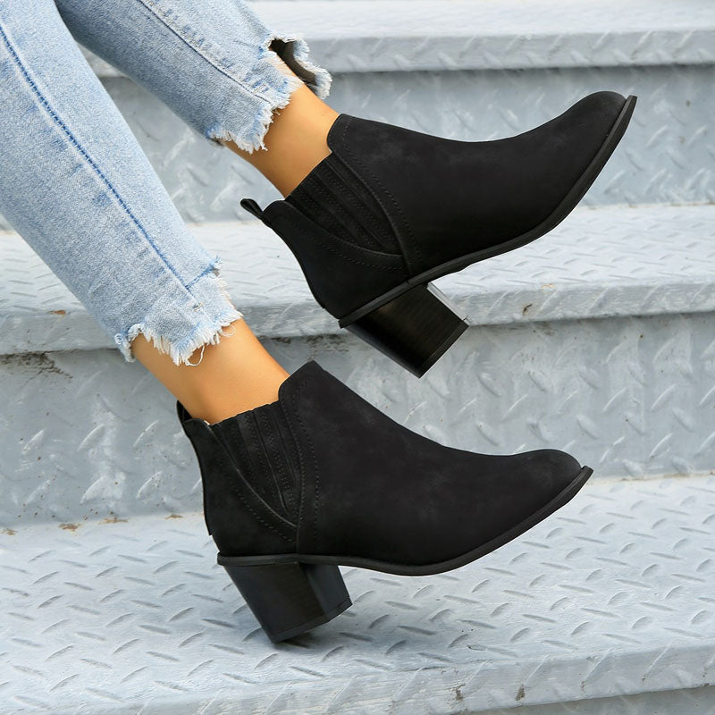 Saoirse | Women's Chelsea Boots | Stacked Heel Ankle Boot