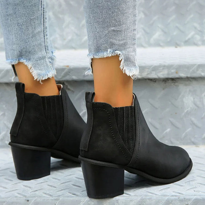 Saoirse | Women's Chelsea Boots | Stacked Heel Ankle Boot