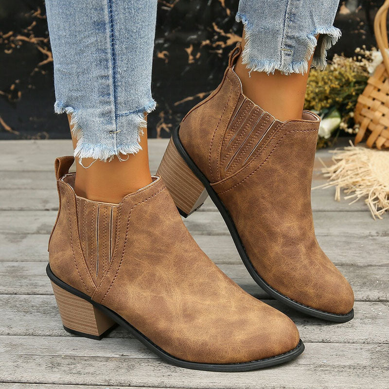 Saoirse | Women's Chelsea Boots | Stacked Heel Ankle Boot