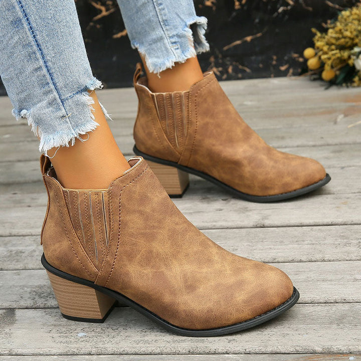 Saoirse | Women's Chelsea Boots | Stacked Heel Ankle Boot