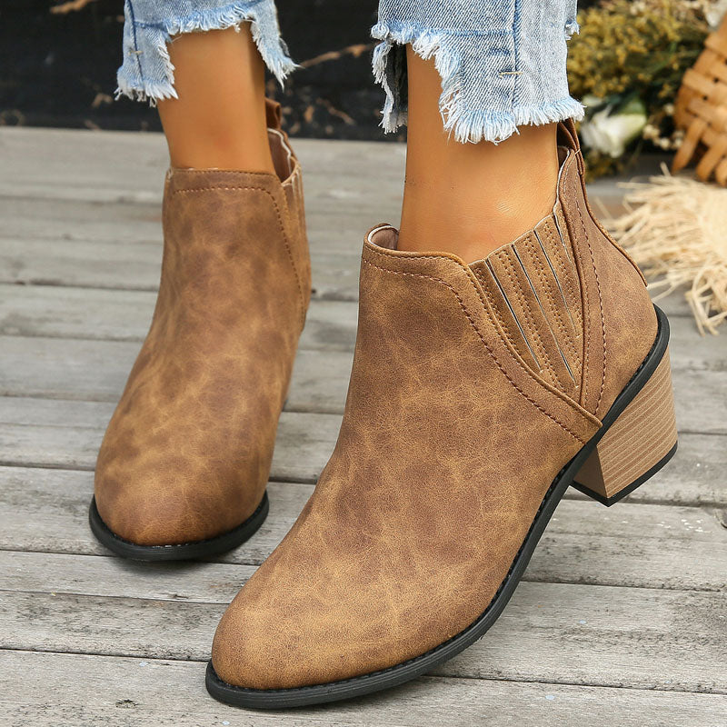 Saoirse | Women's Chelsea Boots | Stacked Heel Ankle Boot