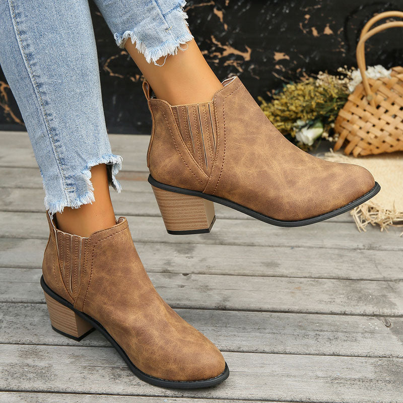 Saoirse | Women's Chelsea Boots | Stacked Heel Ankle Boot