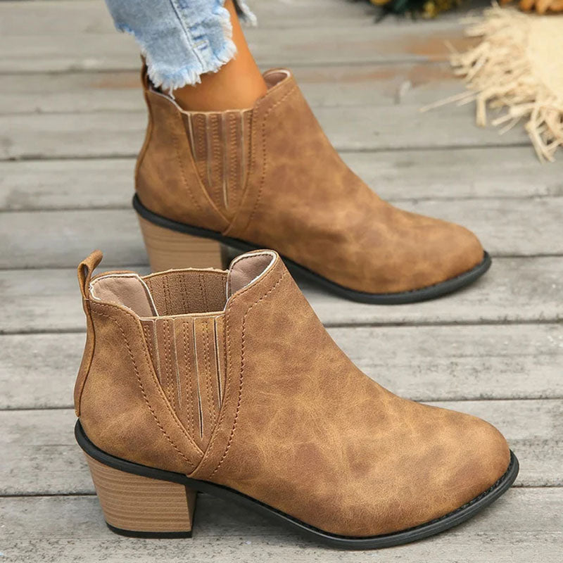 Saoirse | Women's Chelsea Boots | Stacked Heel Ankle Boot