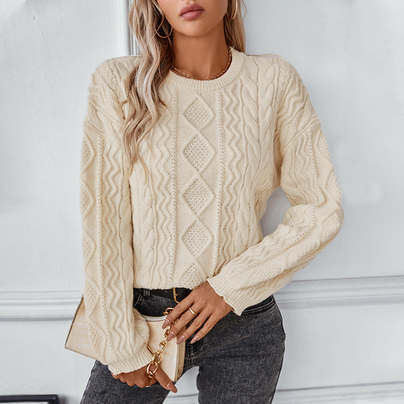 Thandeka | Women's Chunky Cable Knitted Jumper | Crew Neck Oversized