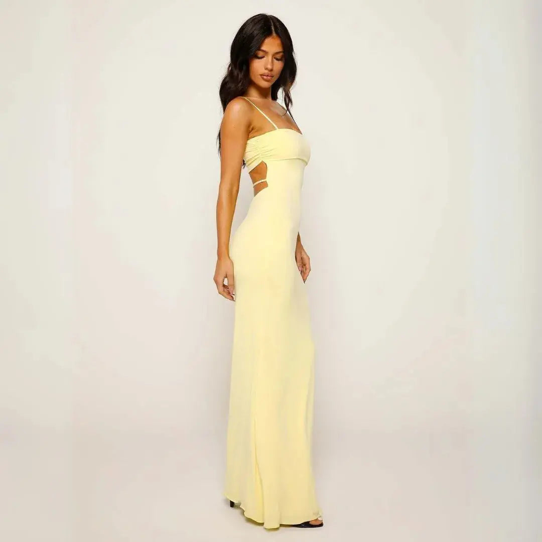 Women's Cocktail Dress with Open Back | Maxi