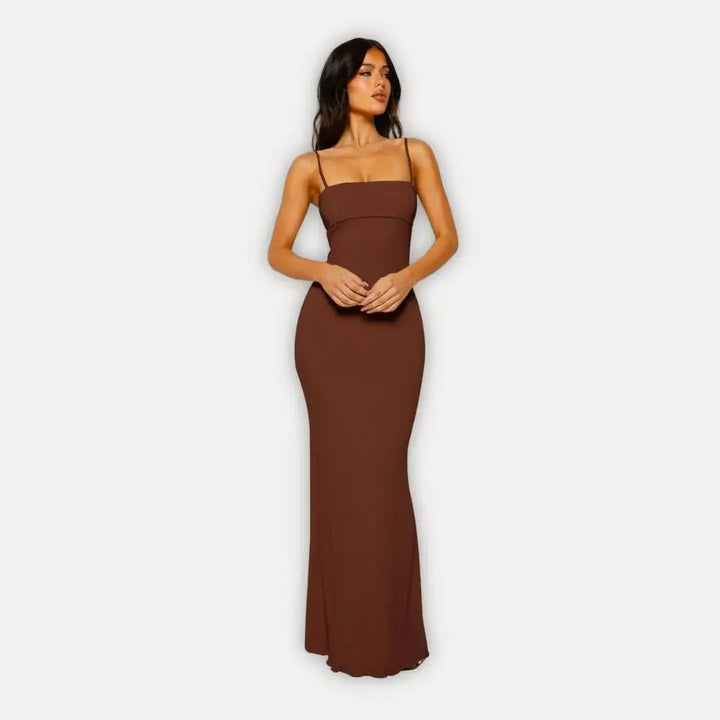 Women's Cocktail Dress with Open Back | Maxi