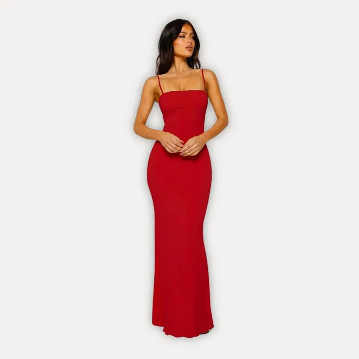 Women's Cocktail Dress with Open Back | Maxi