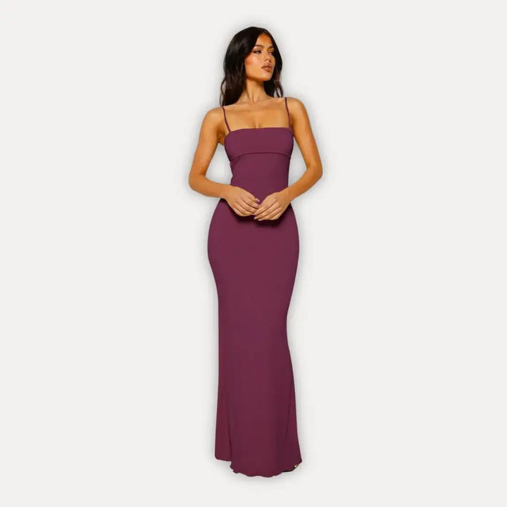 Women's Cocktail Dress with Open Back | Maxi