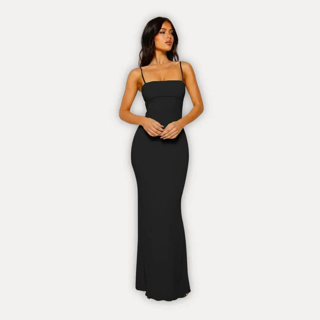 Women's Cocktail Dress with Open Back | Maxi
