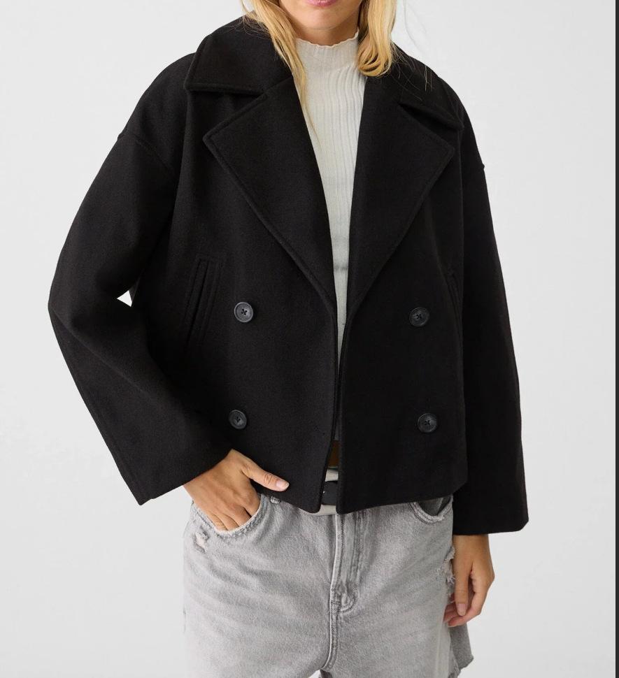 Bhavna | Women's Cropped Trench Coat | Notched Lapel & Buttons Casual