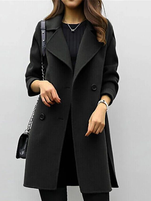 Mechthild | Women's Double-Breasted Trench Coat | Lapel Long