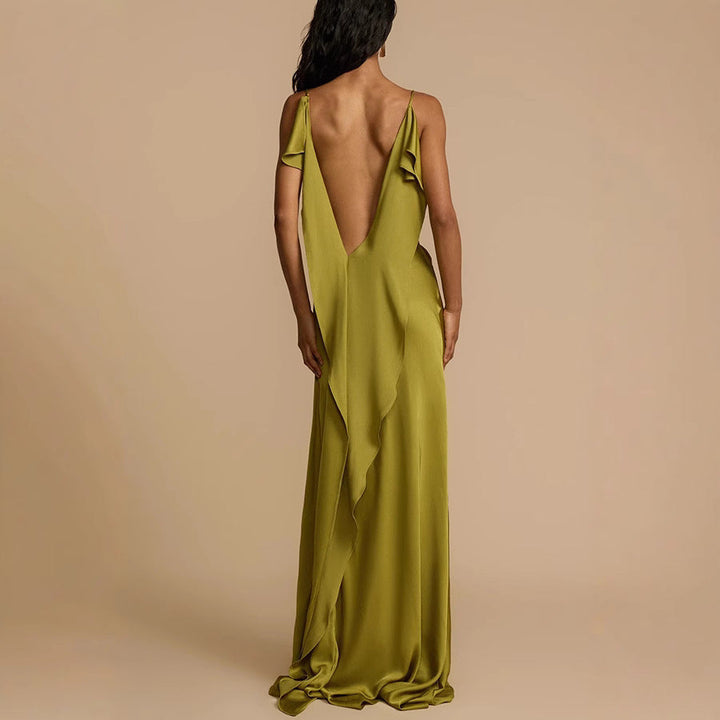 Women's Evening Dress with Cowl Neck | Slip Maxi