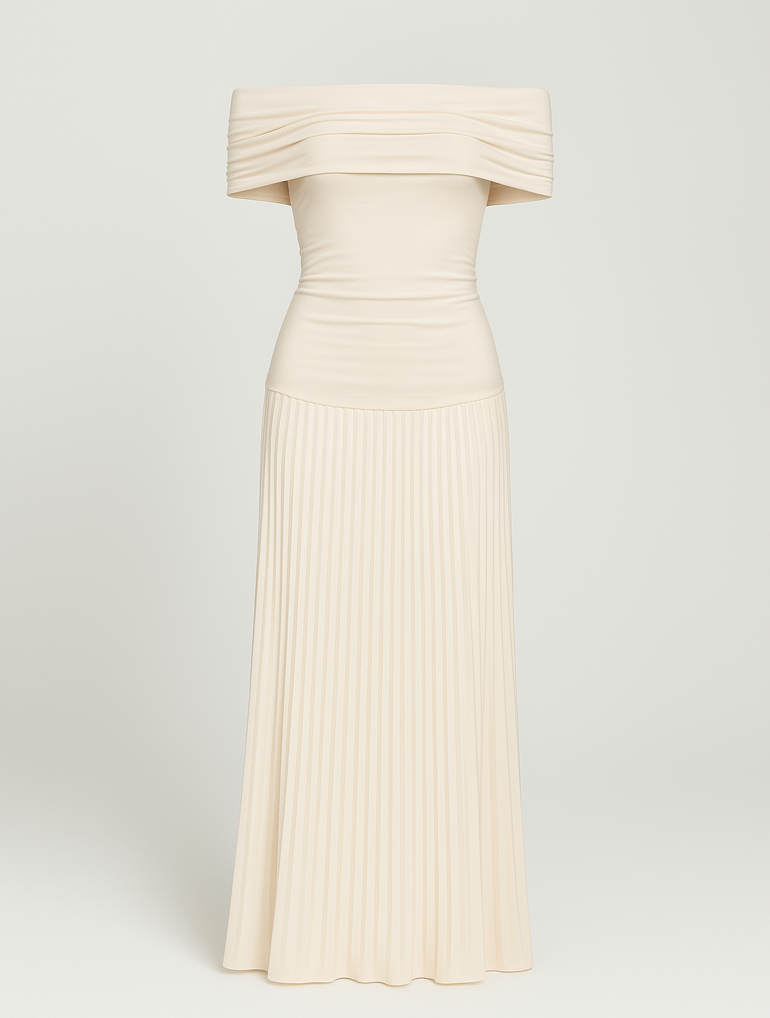 Women's Formal Dress with Off Shoulder & Pleated Skirt | Maxi
