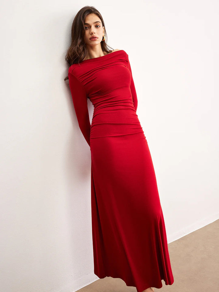 Millicent | Women's Formal Maxi Dress | Off Shoulder Long Sleeve