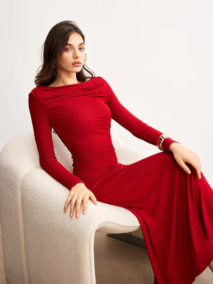 Millicent | Women's Formal Maxi Dress | Off Shoulder Long Sleeve