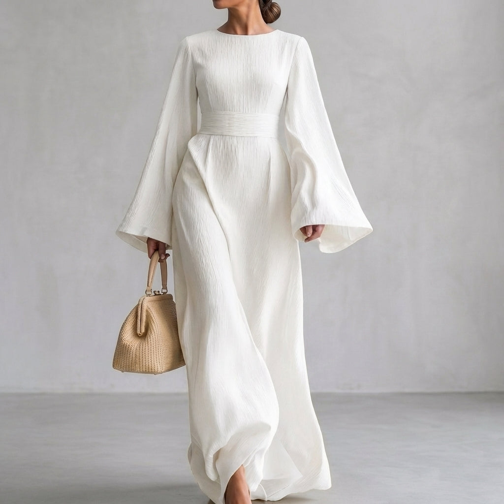Paulina | Women's Formal Long Sleeve Maxi Dress | Round Neck