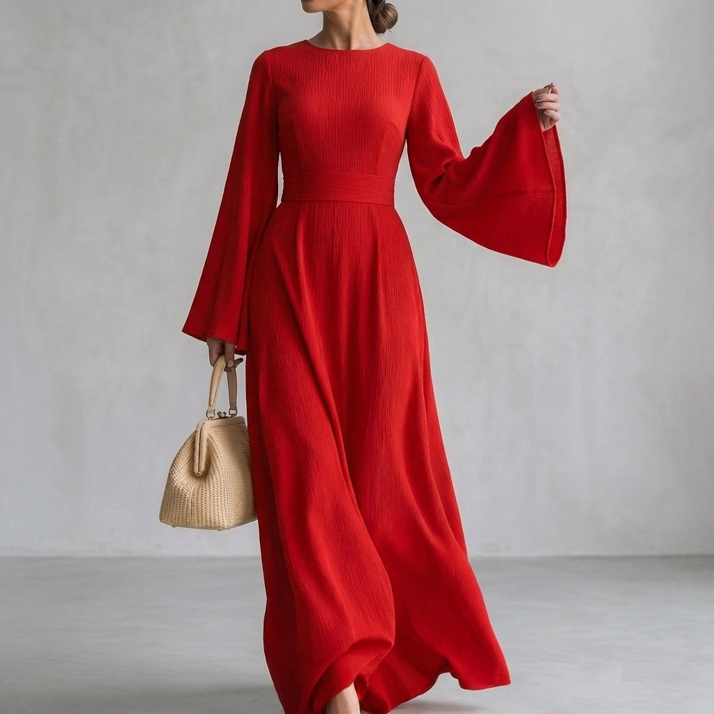 Paulina | Women's Formal Long Sleeve Maxi Dress | Round Neck